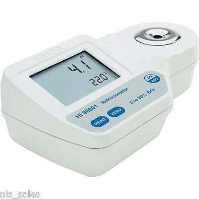 Hanna Instruments Hi 96801 Digital Refractometer, 0-85% Brix Range, for Sugar Analysis