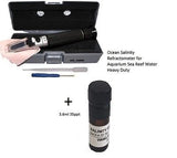 Salinity Refractometer 4 Aquarium, Hydrometer w/ 35ppt Salinity Standard