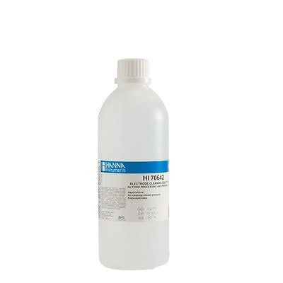 Hanna HI70642L Cleaning Solution for pH electrodes, Food Deposits, 500mL