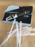 NISupply 0-10% ATC BRIX REFRACTOMETER 4 MAPLE SAP, CNC, RBTI + (10) 3ml Pipettes