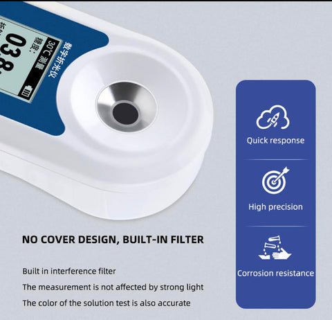 Refractometer digital Brix 0-35: Salt(NaCl) 0-28: RI 1,3330-1,3900