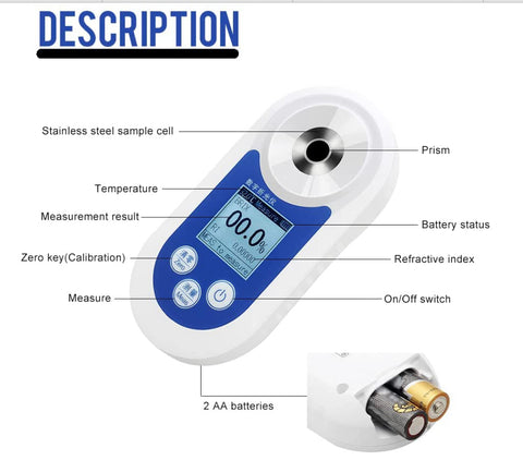 Digital 0-55% Brix Refractometer – NISupply